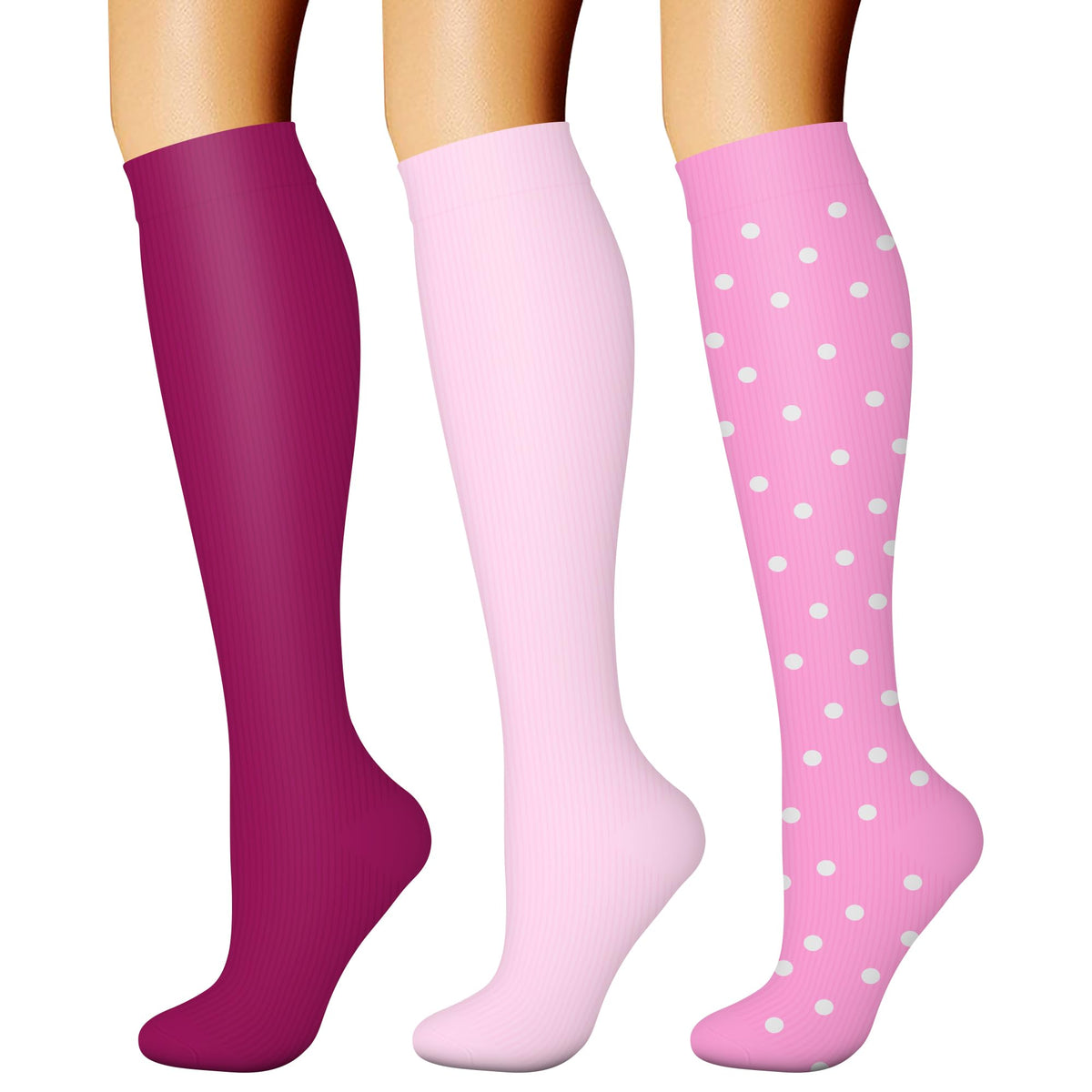 CHARMKING Compression Socks for Women & Men Circulation (3 Pairs) 15-20 mmHg is Best Support for Athletic Running Cycling Jansha Store