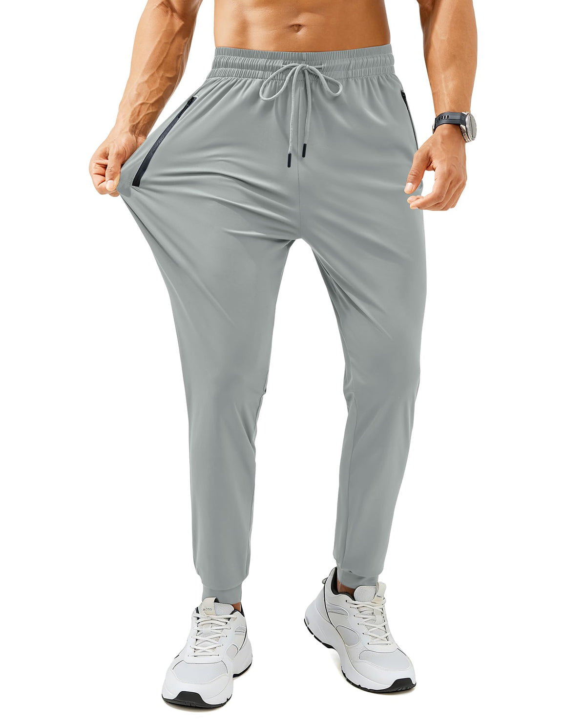 Mens Sweatpants with Zipper Pockets Lightweight Athletic Joggers for Workout Running Gym Track Casual Wear Jansha Store