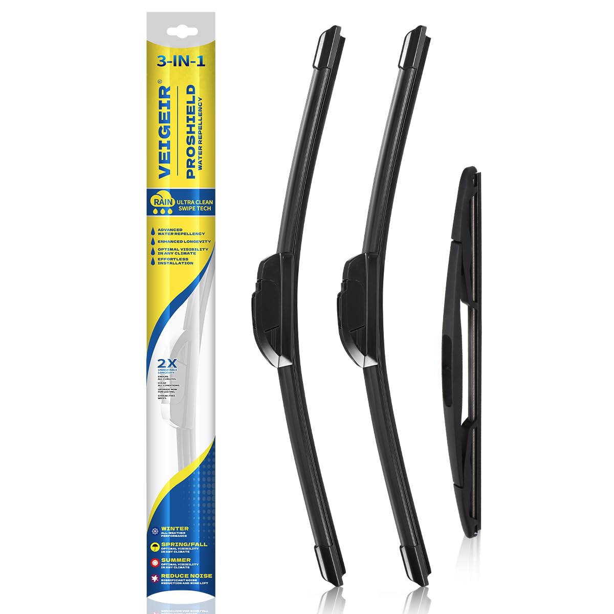3 Pack Windshield Wiper Blades Compatible with Nissan Rogue 2014-2023 Pathfind 2013-2021 Original Factory Quality Front Rear Wipers Blade Set for My Car - 26" 17" 12" Jansha Store