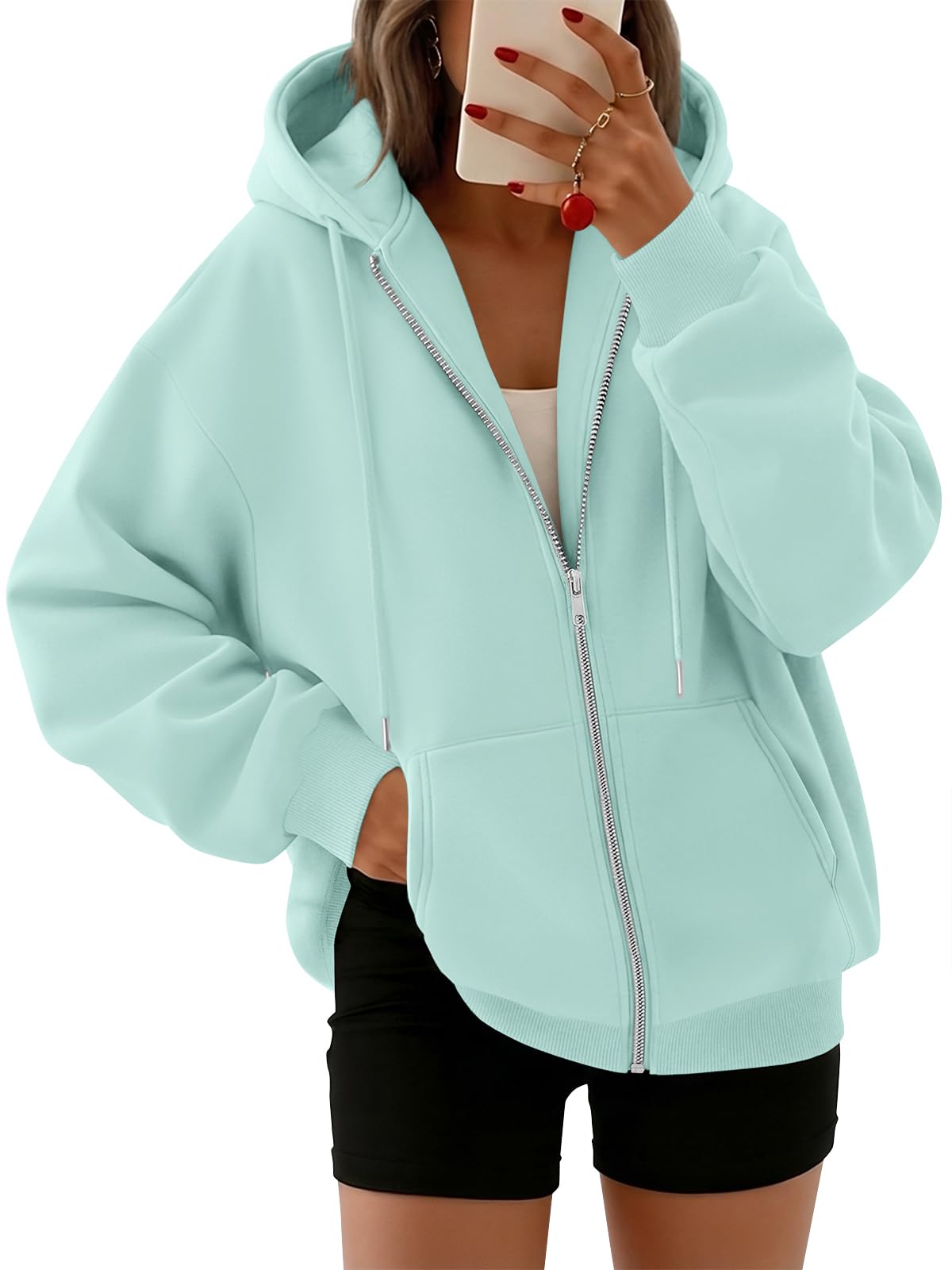 Trendy Queen Womens Oversized Zip Up Hoodies Y2K Fall Sweatshirts 2026 Jansha Store