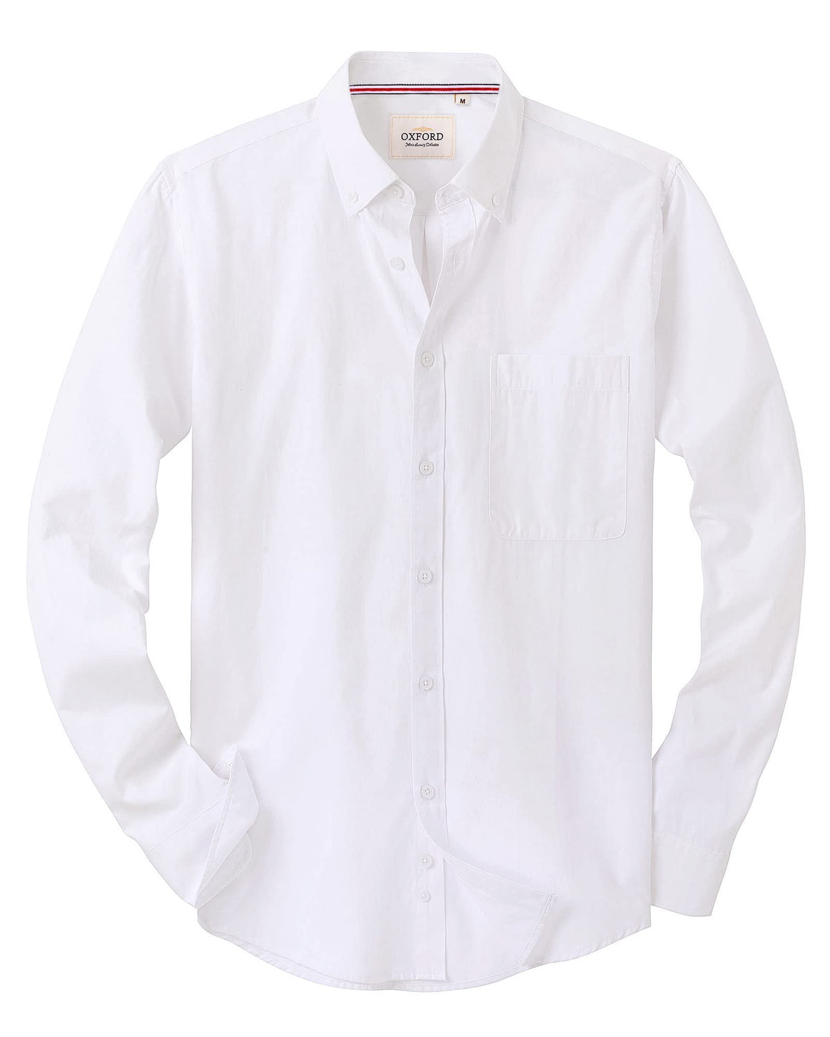 Alimens & Gentle Mens Solid Oxford Shirt Long Sleeve Dress Shirt Work Casual Button Down Shirts with Pocket Jansha Store