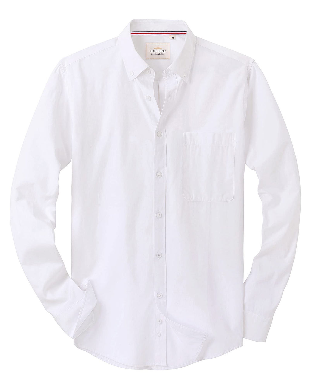 Alimens & Gentle Mens Solid Oxford Shirt Long Sleeve Dress Shirt Work Casual Button Down Shirts with Pocket Jansha Store