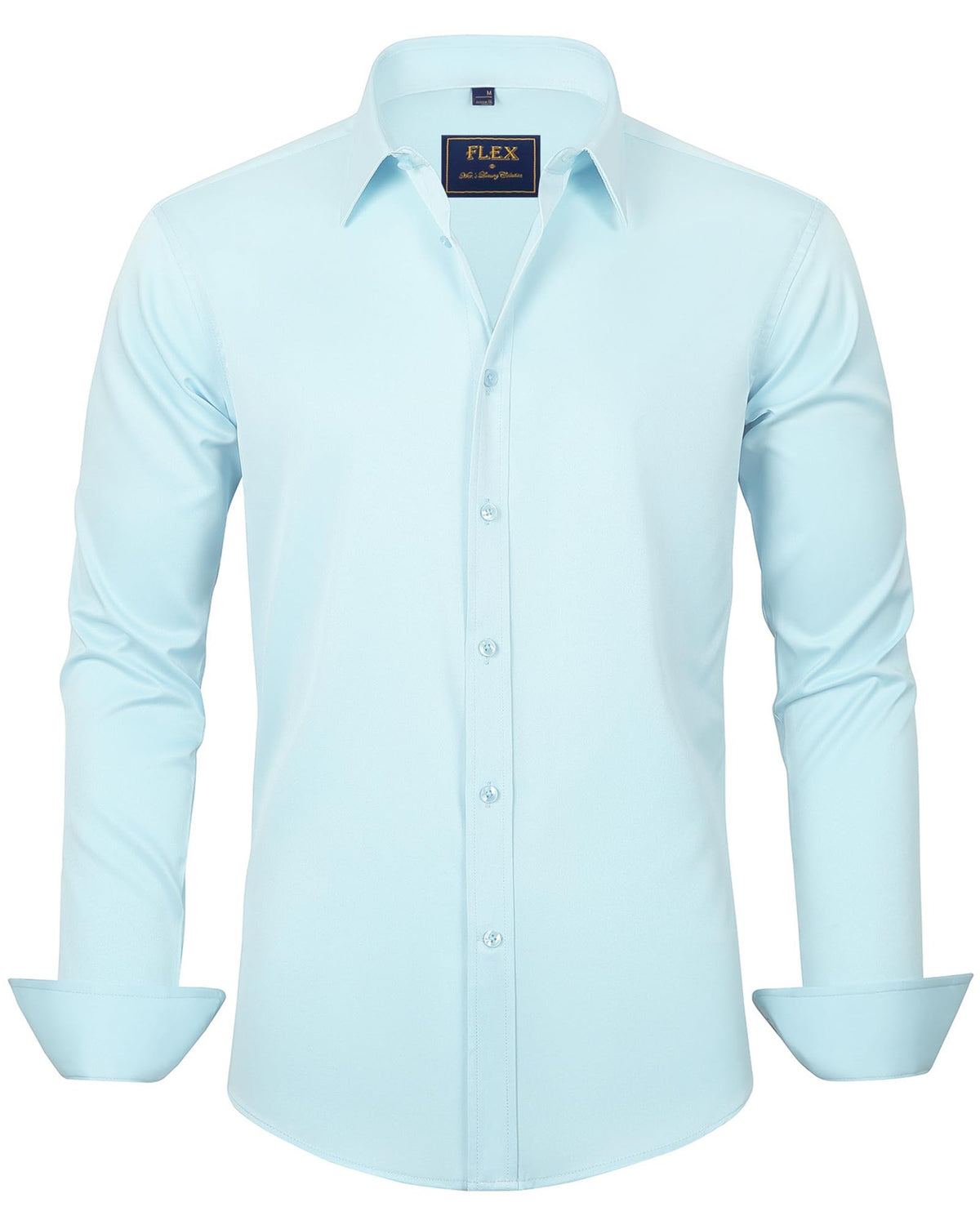 J.VER Men's Dress Shirts Solid Long Sleeve Stretch Wrinkle-Free Formal Shirt Business Casual Button Down Shirts Jansha Store