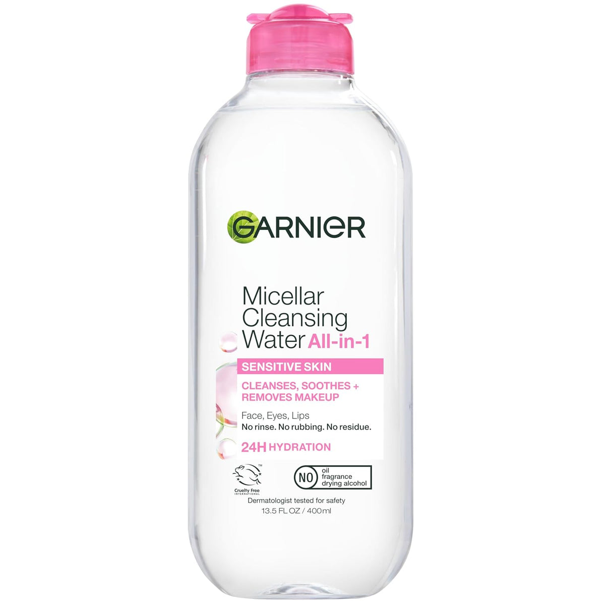 Garnier Micellar Water, Hydrating Facial Cleanser & Makeup Remover, Suitable for Sensitive Skin, Vegan, Cruelty Free, 13.5 Fl Oz (400mL), 1 Count Jansha Store