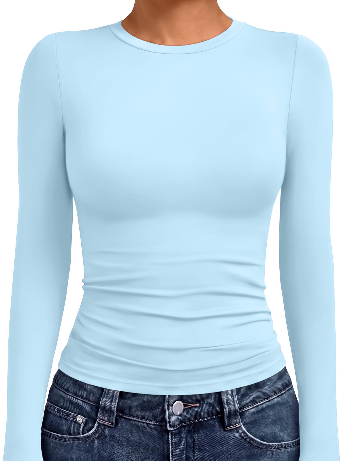 AUTOMET Womens Crew Neck Long Sleeve Shirts Compression Underscrubs Tops Jansha Store