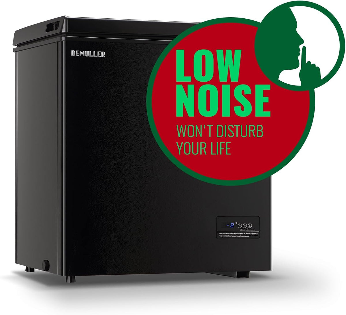 DEMULLER Chest Freezer 5.0Cubic Feet Deep Freezer Freestanding Freezers with 2 Removable Stainless Steel Basket, Mini Freezer Top Open Door Compact Freezer with Electronic Control 41℉ to -15℉BLACK Jansha Store