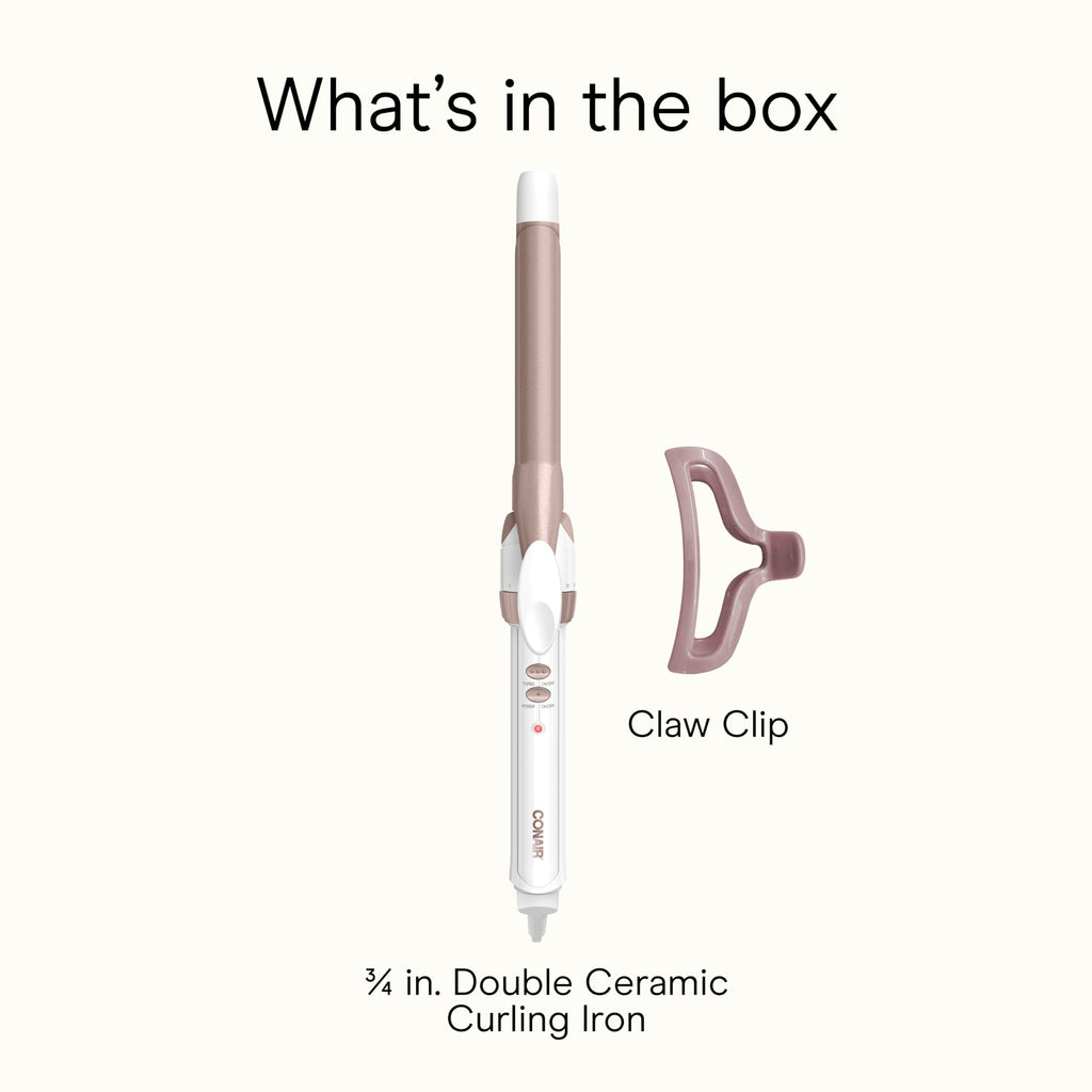 Conair Curling Iron, Double Ceramic, 1/2-in. Barrel, White/Rose Gold Jansha Store