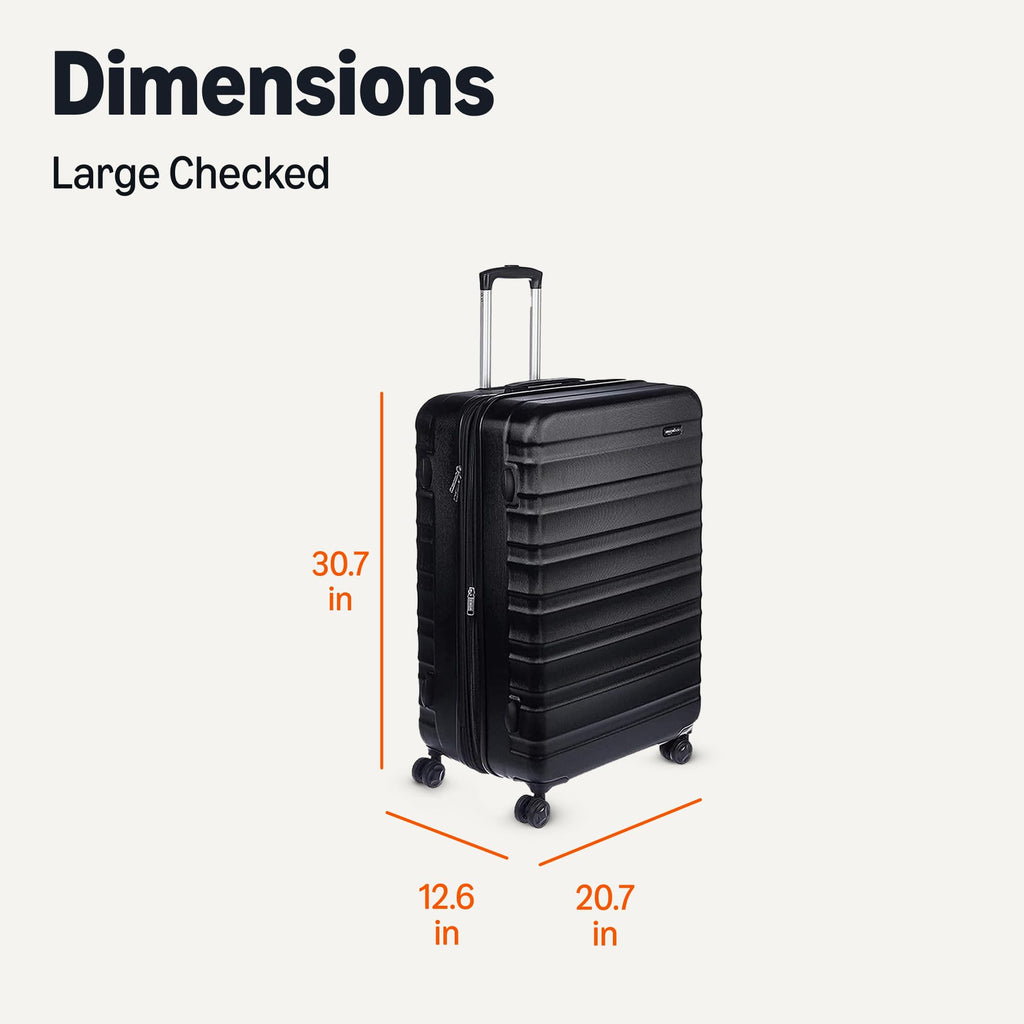 Amazon Basics 3-Piece Hardshell Suitcases Set (21", 26", 30"), Expandable For Up to 25% More Space, With Scratch-Resistant Finish, Four Multi-Directional Wheels, Rose Gold Jansha Store