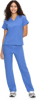 COZYFIT Scrubs for Women Set - V-Neck & Straight Leg Pants with 9 Pockets Jansha Store