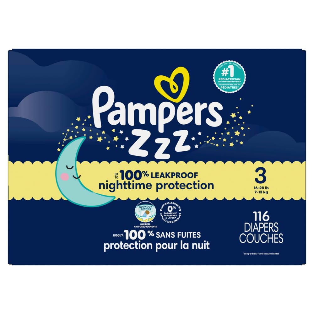 Pampers ZZZ Overnight Diapers, Size 7 (26-50 lbs), 36 Count, Nighttime Protection Disposable Baby Diaper Jansha Store