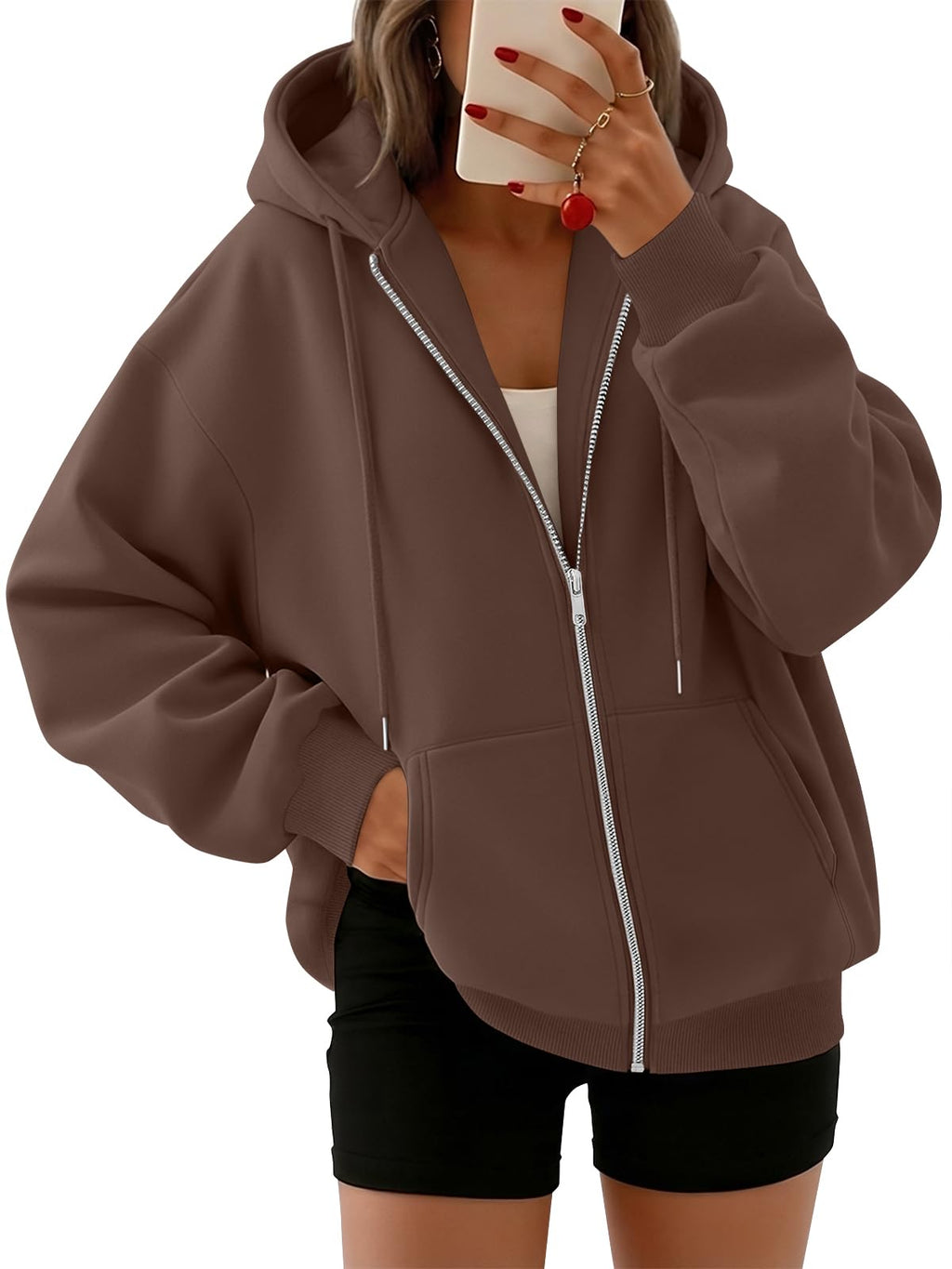 Trendy Queen Womens Oversized Zip Up Hoodies Y2K Fall Sweatshirts 2026 Jansha Store