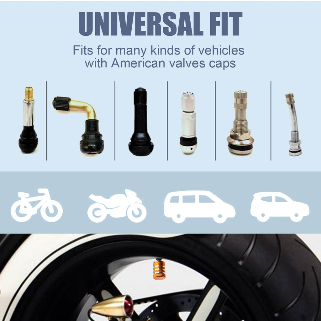 DECURCAR Tire Valve Stem Caps 5 Pack American Flag - Black Jansha Store