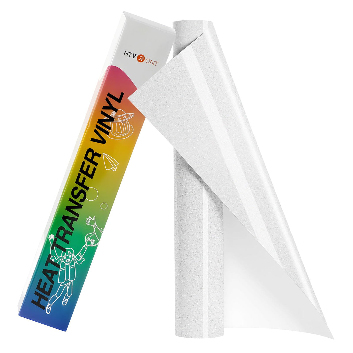 HTVRONT HTV Roll Heat Transfer Vinyl - 12" x 8ft White HTV Vinyl for Shirts Jansha Store