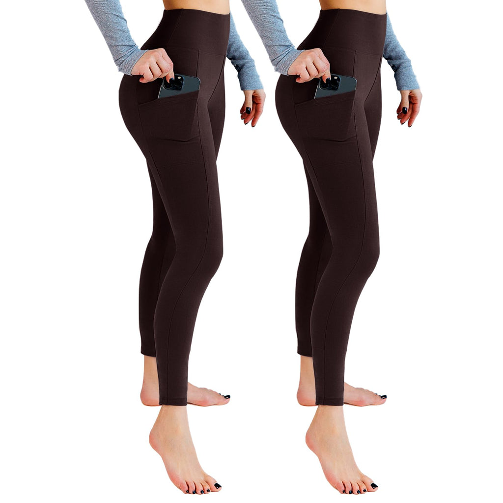 Leafigure 2-Pack High Waist Leggings with Pockets for Women Jansha Store