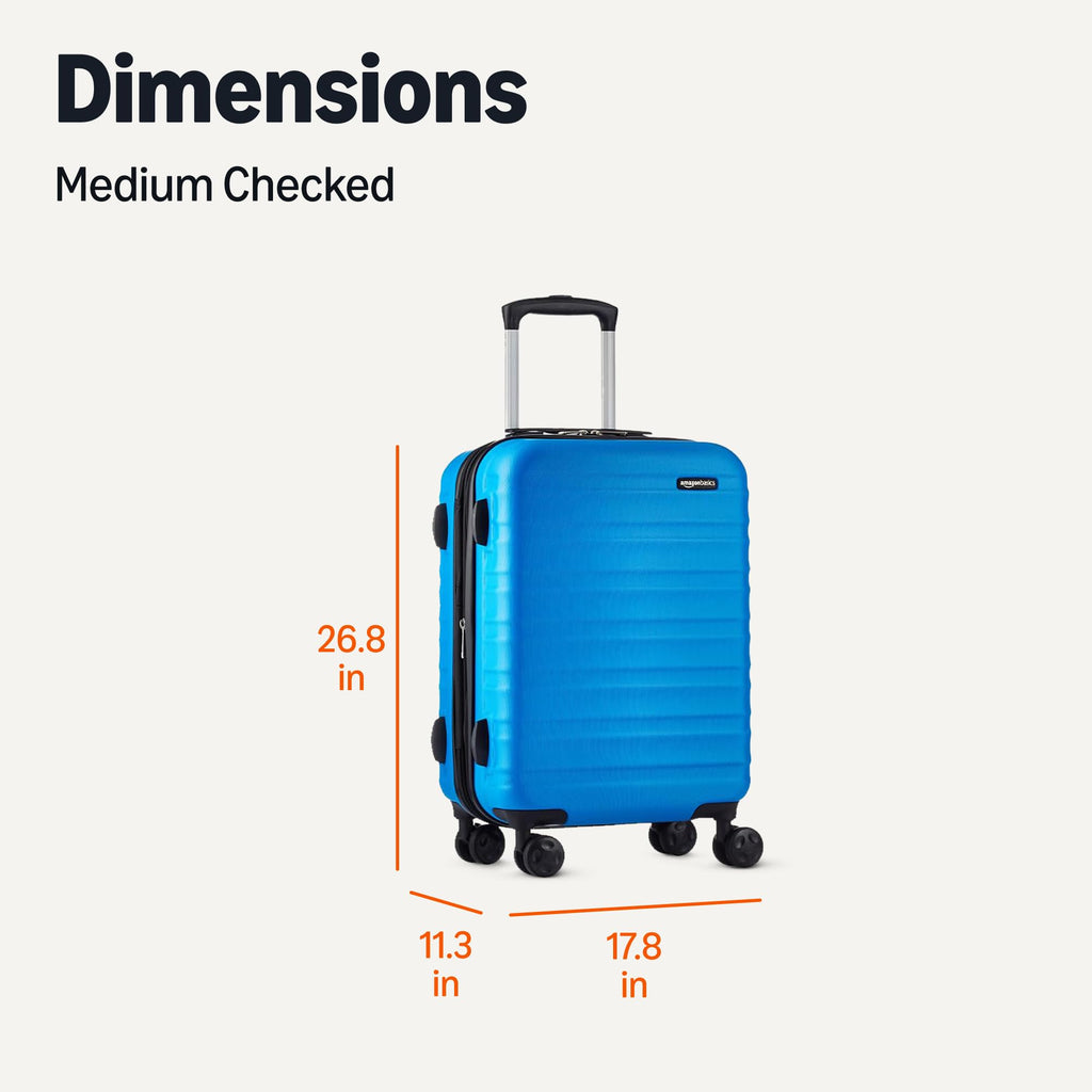 Amazon Basics 3-Piece Hardshell Suitcases Set (21", 26", 30"), Expandable For Up to 25% More Space, With Scratch-Resistant Finish, Four Multi-Directional Wheels, Rose Gold Jansha Store