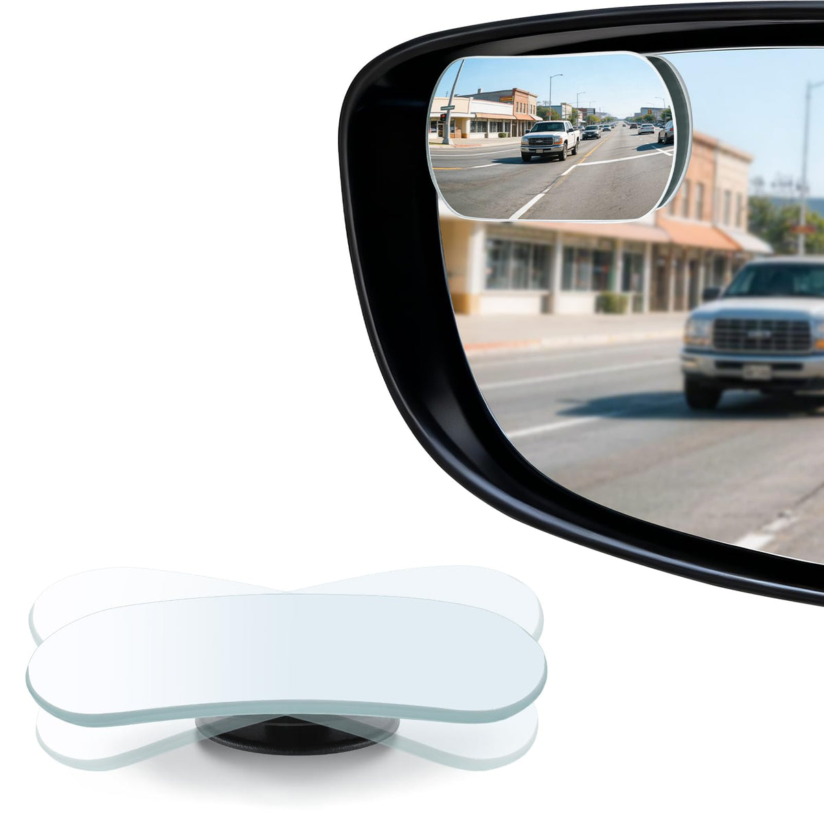 LivTee Blind Spot Mirror, 2" Round HD Glass Frameless Convex Rear View Mirrors Exterior Accessories with Wide Angle Adjustable Stick for Car SUV and Trucks, Pack of 2 Jansha Store