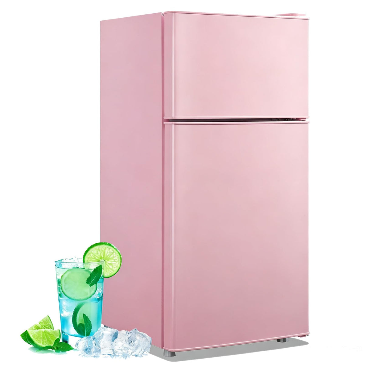 DEMULLER 45L Personal Double‑Door Mini Fridge With Freezer, Black Jansha Store