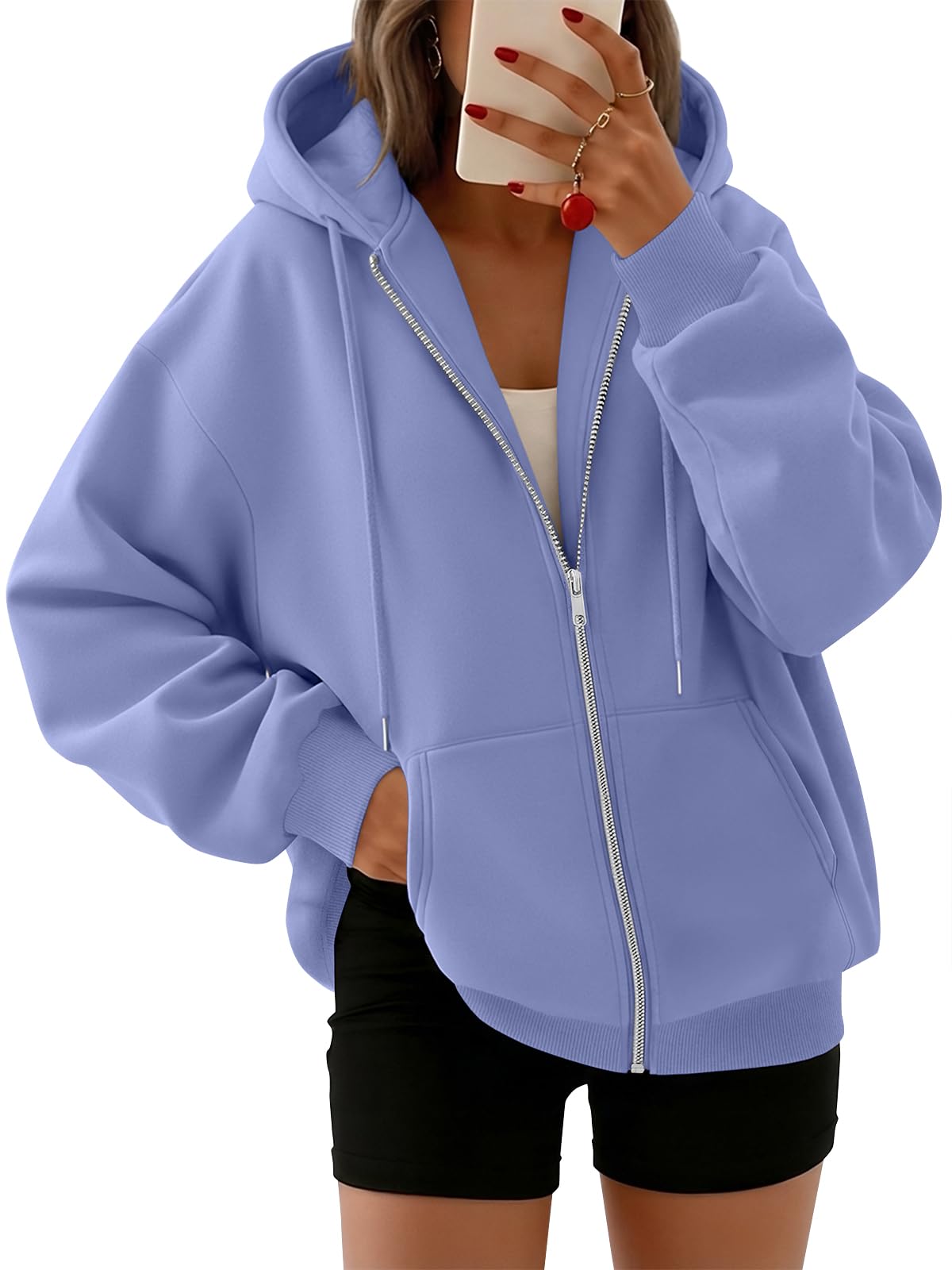 Trendy Queen Womens Oversized Zip Up Hoodies Y2K Fall Sweatshirts 2026 Jansha Store