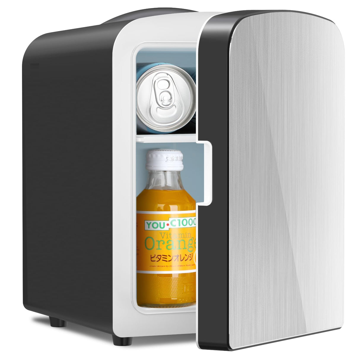 Antarctic Star Compact Refrigerator, Portable Mini Fridge, Skin Care 4L Capacity/6 Cans, for Bedroom, Car, Office & Dorm, Small Cooler for Cosmetics, Beverage and Food, White Jansha Store