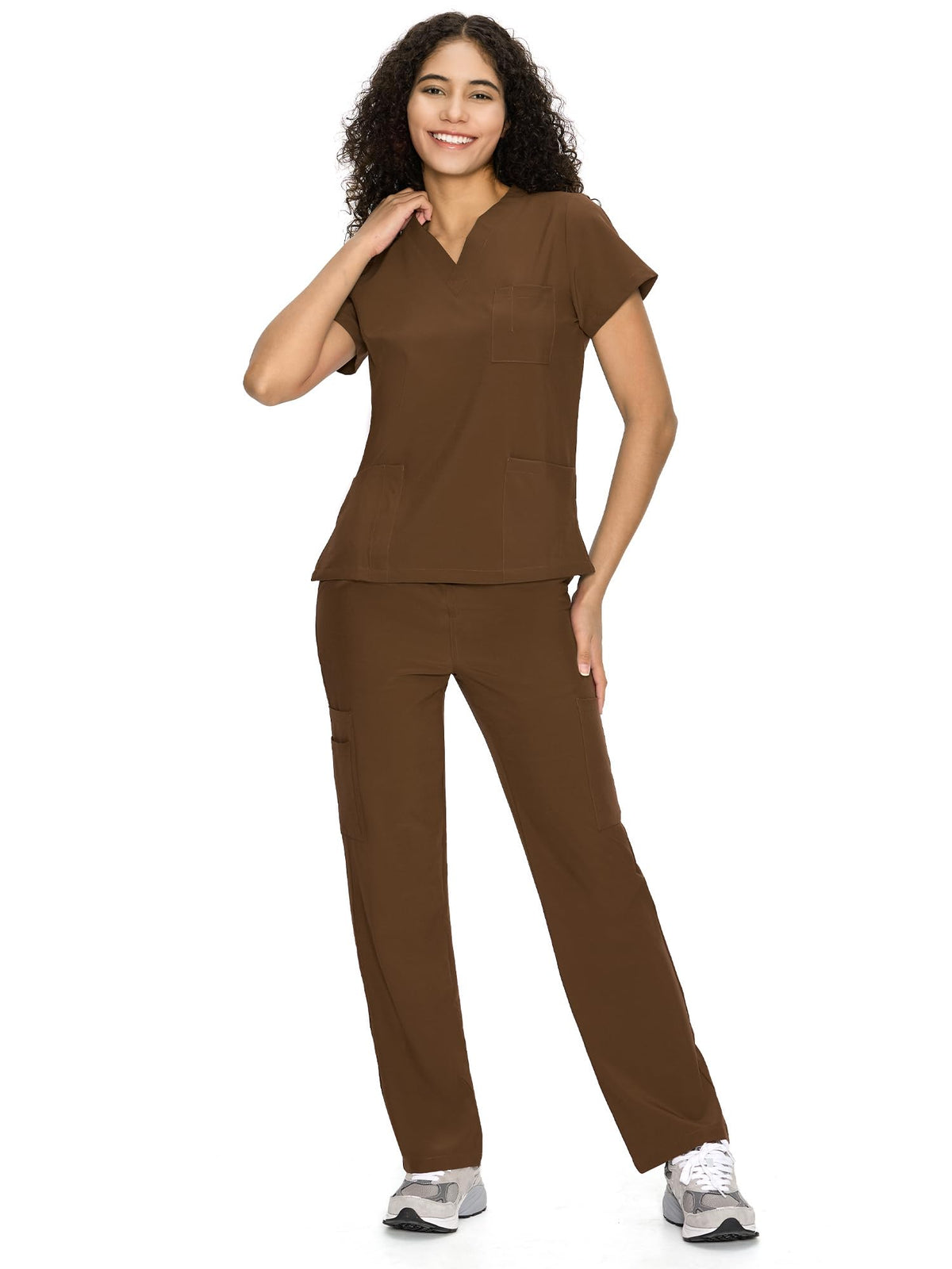 COZYFIT Scrubs for Women Set - V-Neck & Straight Leg Pants with 9 Pockets Jansha Store
