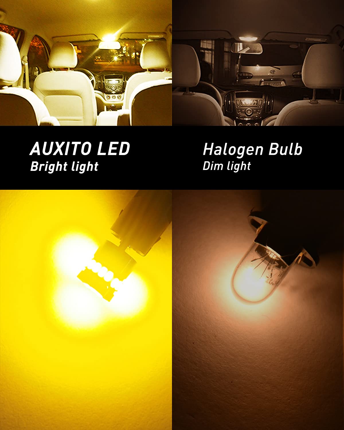 AUXITO 194 LED Bulbs for License Plate Light 168 175 2825 W5W T10 24-SMD 3014 Chipsets 6000K White for Car Dome Door Map Dash Courtesy Cargo License Plate Lights, Pack of 2 Jansha Store