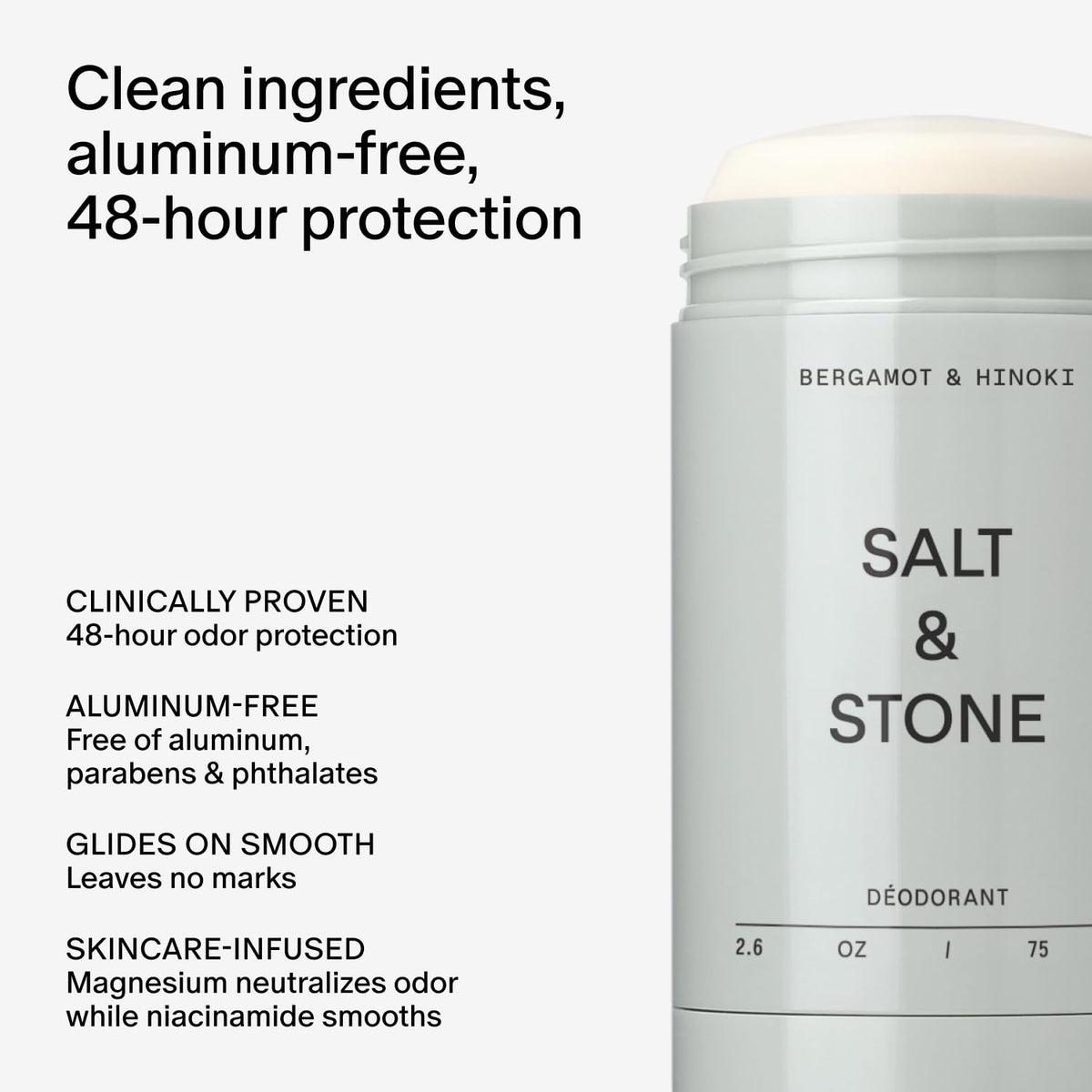 Salt & Stone Aluminum-Free Deodorant for Women & Men Saffron & Cedar 2.6 oz Jansha Store