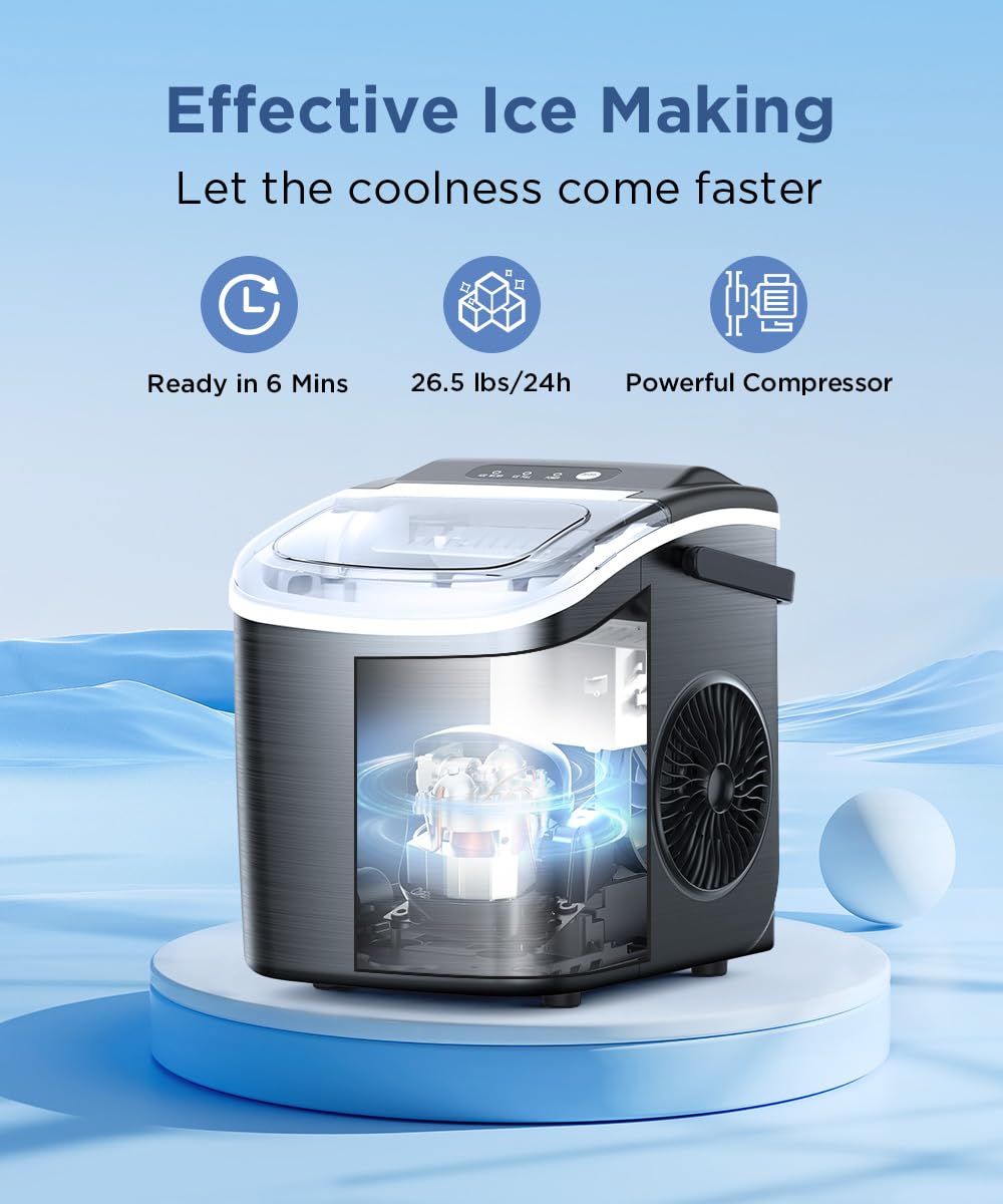 COWSAR Nugget Countertop Ice Maker, Automatic Ice Dispenser, 33 lbs/Day Chewable Pellet Ice Machine with Self-Cleaning & Measured Dispensing, Portable Ice Maker for Home, Kitchen, Office Jansha Store