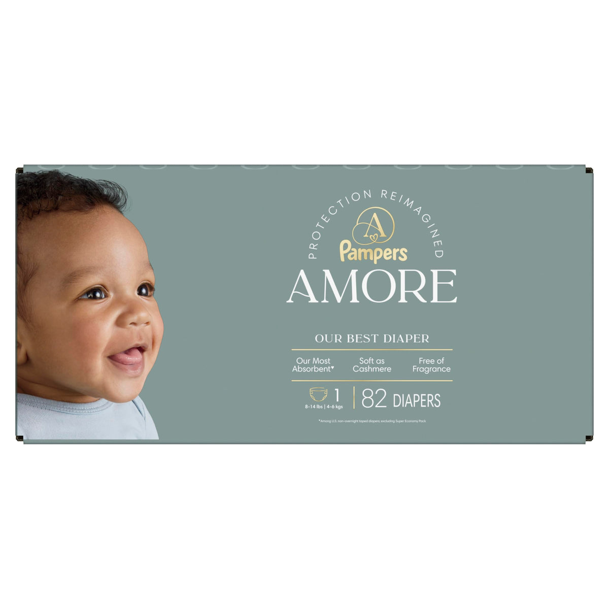 Pampers Amore, Size 0 (up to 10 lbs), 128 Count, Our Best Diaper – Hypoallergenic & Fragrance Free, Up to 100% Leakproof, Soft as Cashmere Jansha Store