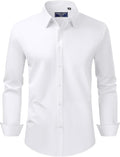 Alimens & Gentle Men's Dress Shirt Regular Fit Stretch Stain Shield Long Sleeve Solid Business Wedding Button Down Shirts Jansha Store