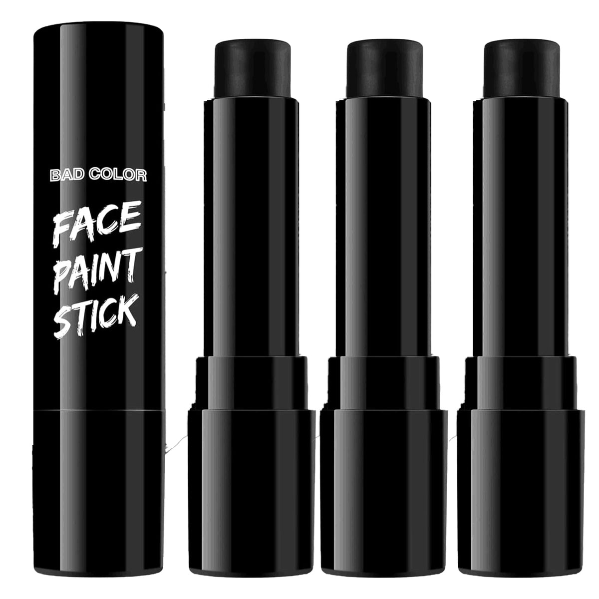 BADCOLOR Black Cream-Blendable Face Body Paint Stick for Adults Children Eye Black Softball Football Baseball Sports , Non-Toxic Hypoallergenic for Halloween SFX Makeup Cosplay Joker Costume Parties Jansha Store
