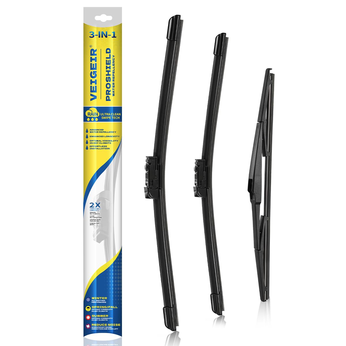 3 Pack Windshield Wiper Blades Compatible with Nissan Rogue 2014-2023 Pathfind 2013-2021 Original Factory Quality Front Rear Wipers Blade Set for My Car - 26" 17" 12" Jansha Store