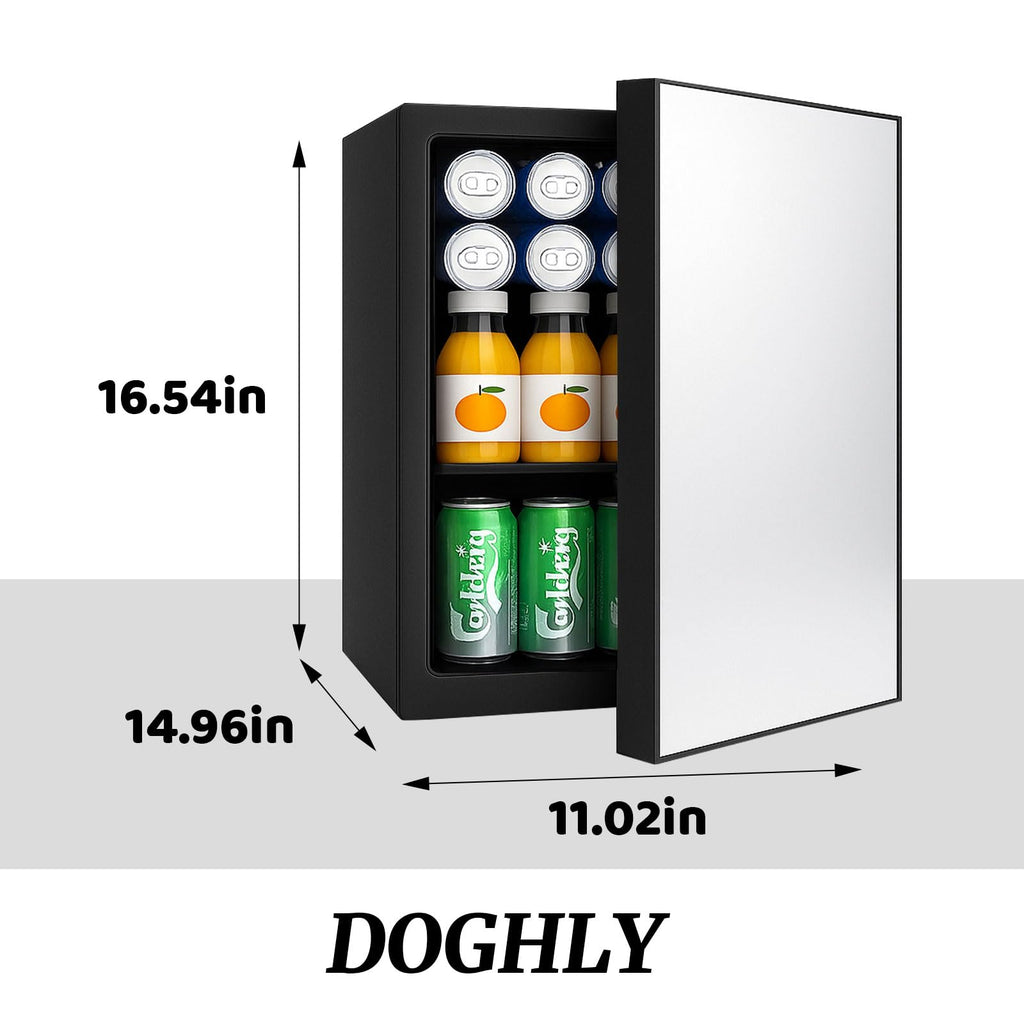 DOGHLY 1.7 Cu.ft Mini Fridge Glass Door, 72 Cans Beverage Refrigerator Jansha Store