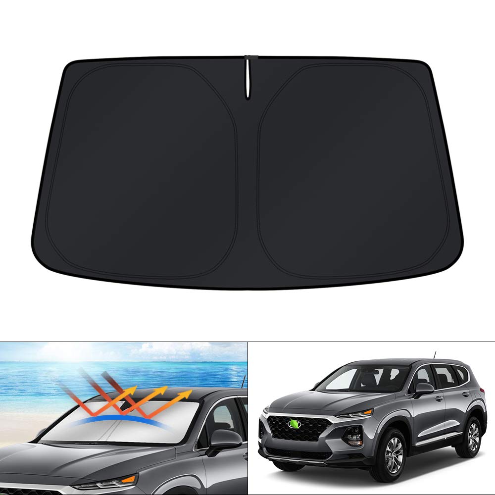 KUST Windshield Sun Shade for 2017-2026 Tesla Model Y/Model 3 Sunshade Accessories (Fit 2025-2026 Model Y Juniper / 2024 Model 3 Highland) Upgraded Foldable Sunshade, Blocks UV Rays Keep Car Cool Jansha Store
