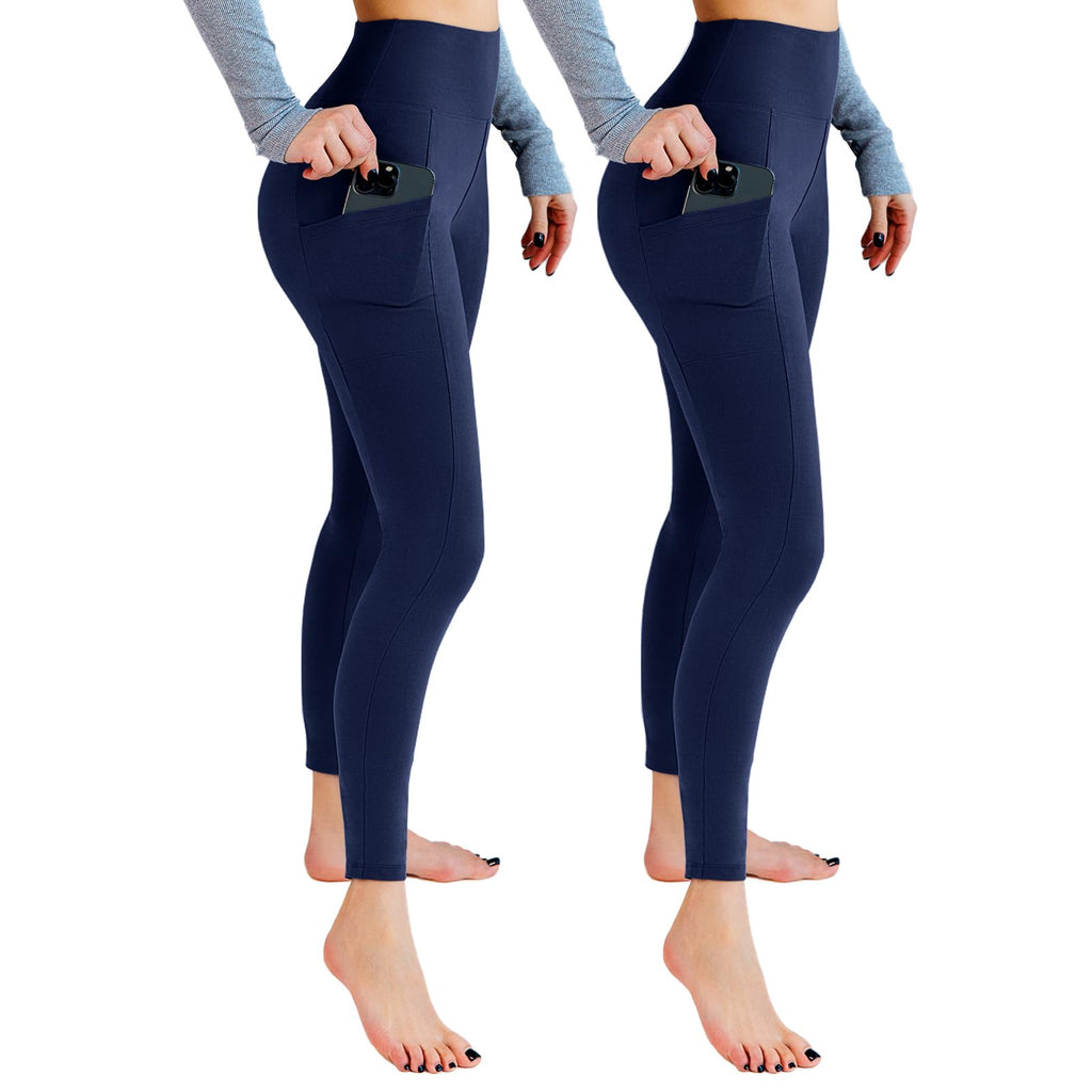 Leafigure 2-Pack High Waist Leggings with Pockets for Women Jansha Store