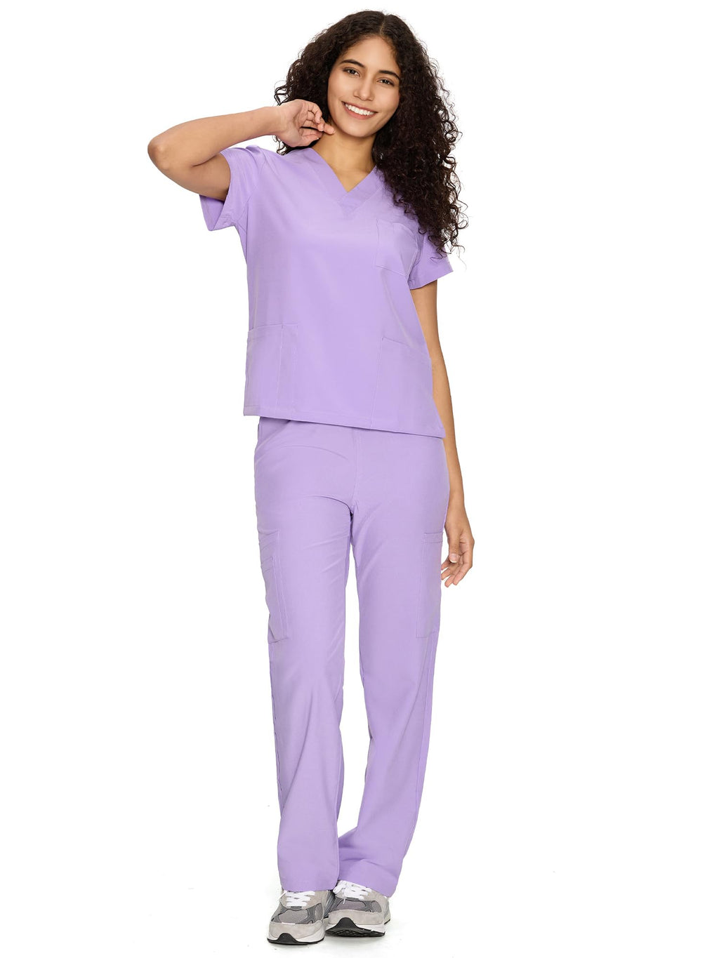 COZYFIT Scrubs for Women Set - V-Neck & Straight Leg Pants with 9 Pockets Jansha Store