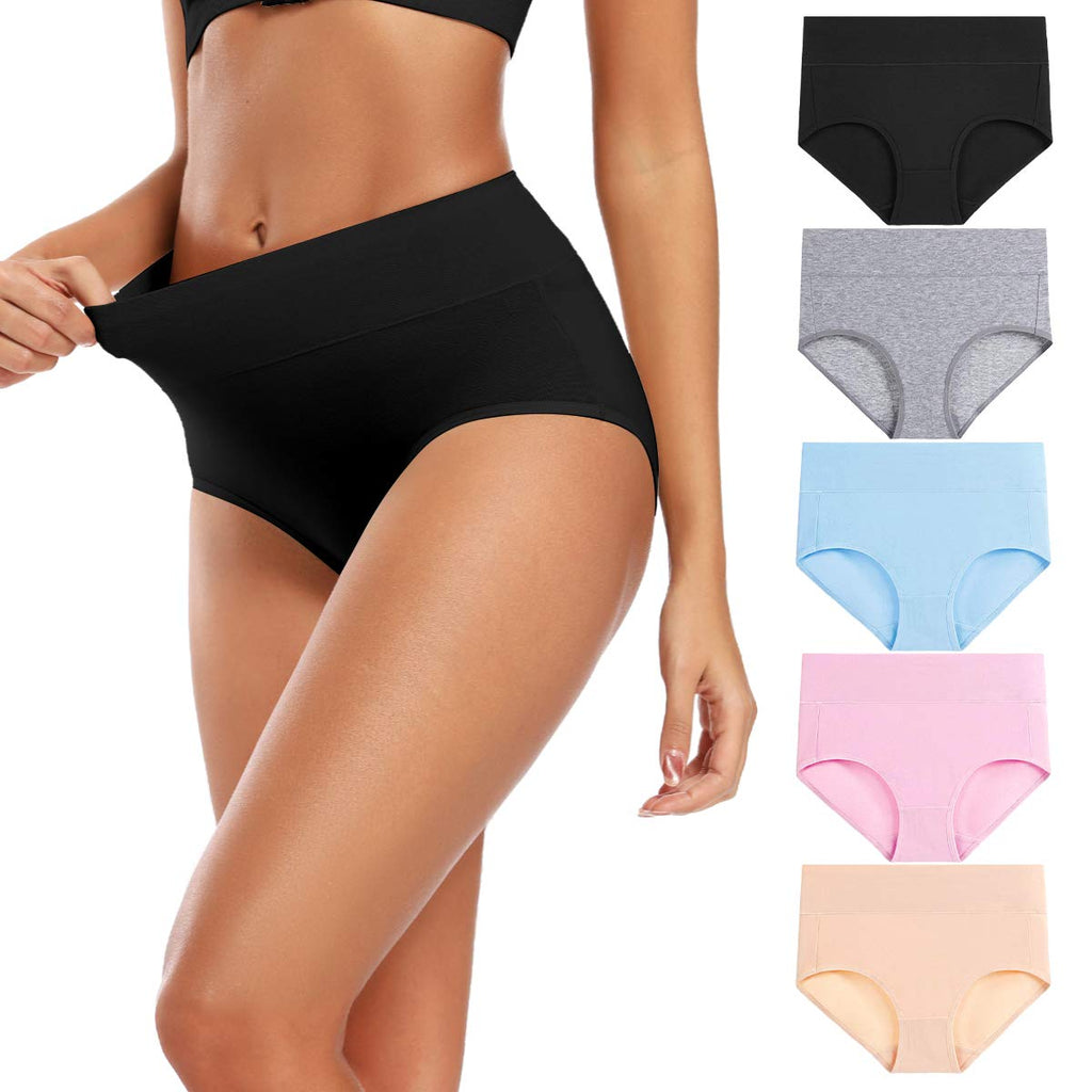 Molasus Women's Cotton Underwear High Waisted Full Coverage Ladies Panties (Regular & Plus Size) Jansha Store