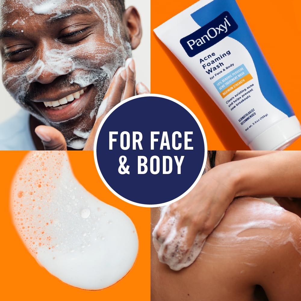 PanOxyl Acne Foaming Wash, 10% Benzoyl Peroxide, For Face & Body, 5.5 oz Jansha Store