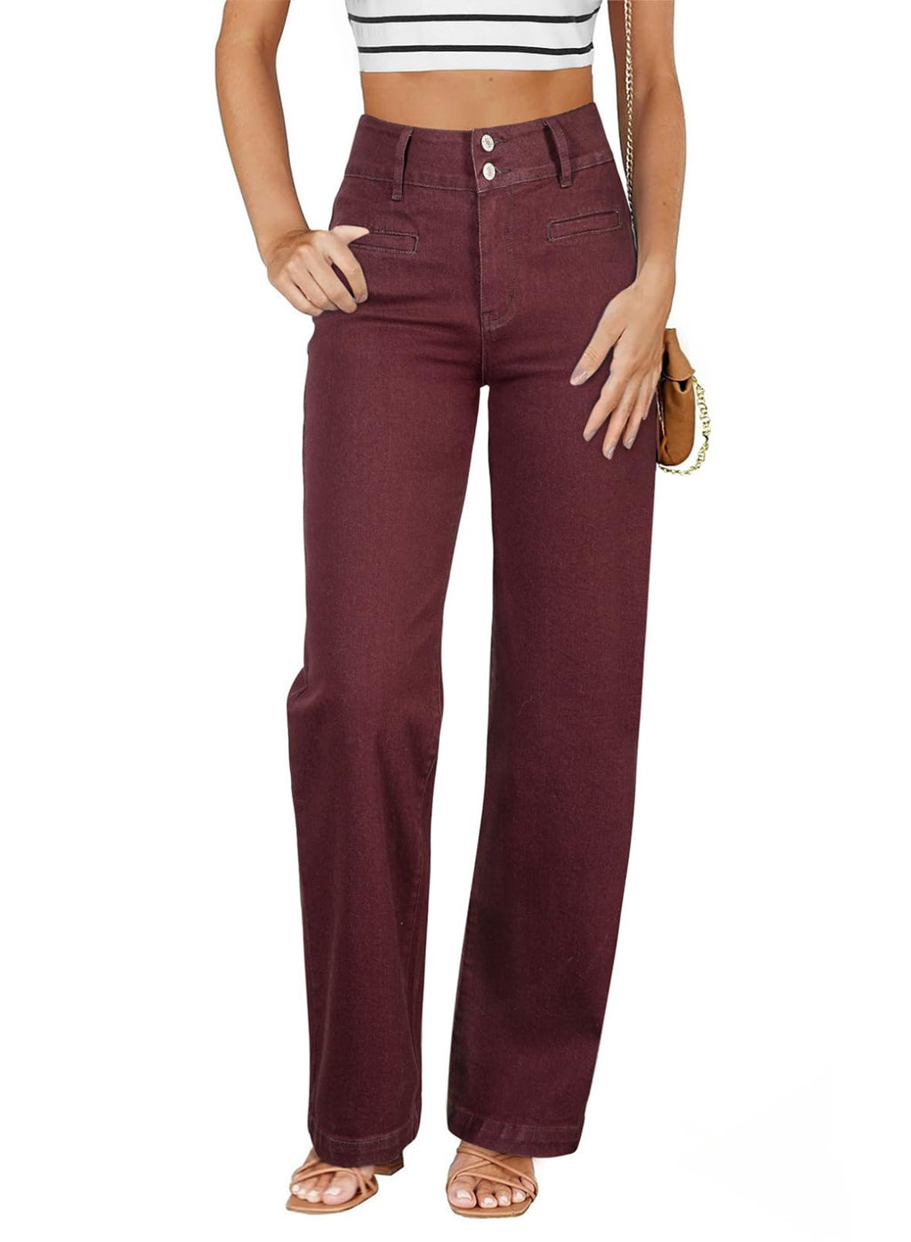Sidefeel Jeans for Women High Waisted Straight Leg Denim Pants Jansha Store