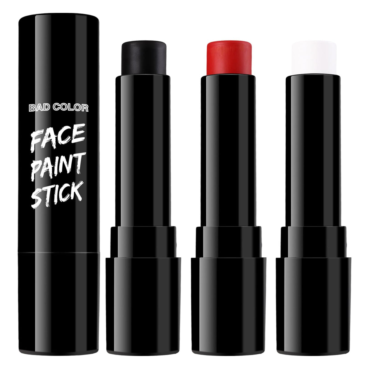 BADCOLOR Black Cream-Blendable Face Body Paint Stick for Adults Children Eye Black Softball Football Baseball Sports , Non-Toxic Hypoallergenic for Halloween SFX Makeup Cosplay Joker Costume Parties Jansha Store