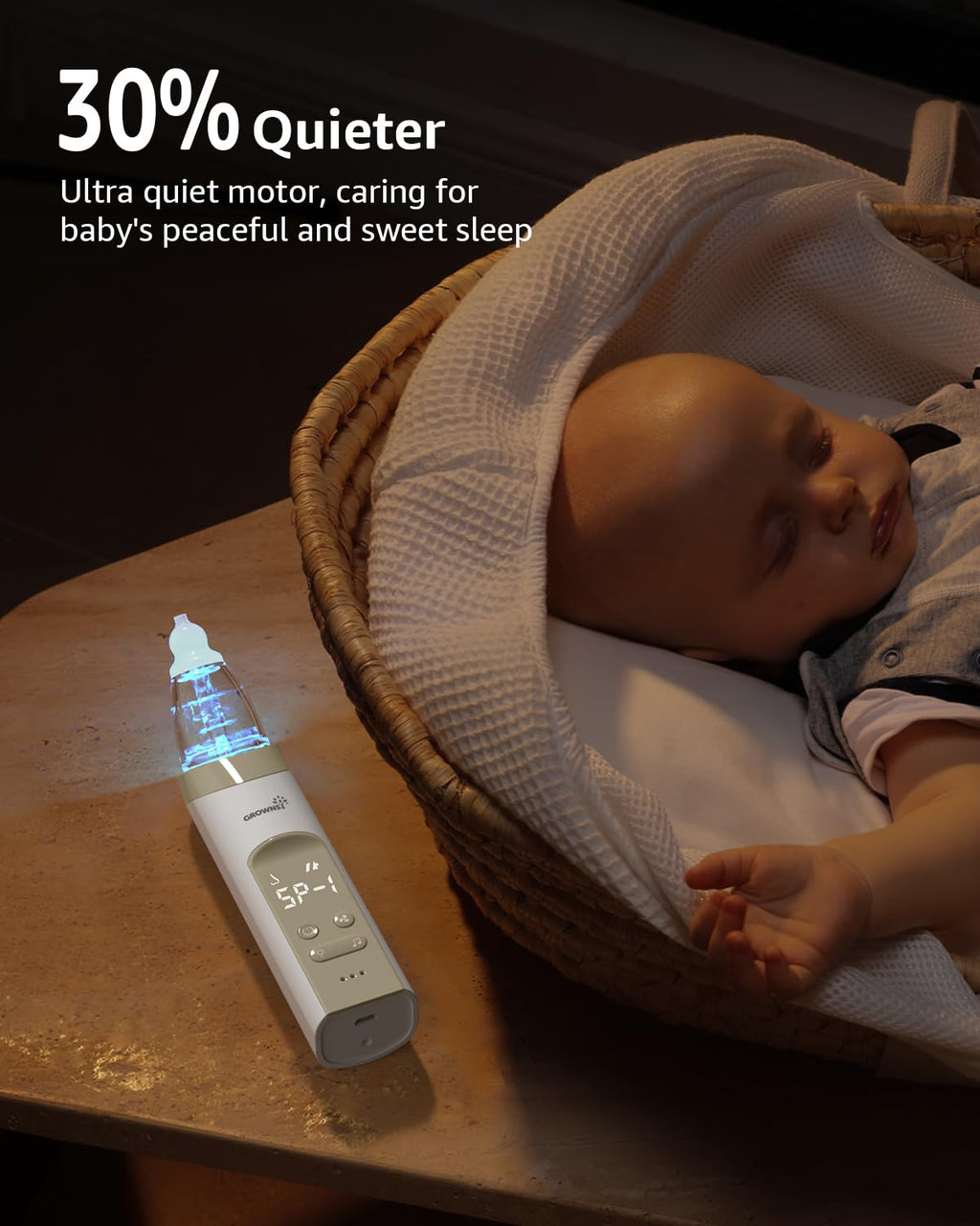 GROWNSY Baby Nasal Aspirator, Electric Nose Sucker, Powerful Suction,Grey Jansha Store