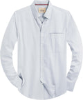 Alimens & Gentle Mens Solid Oxford Shirt Long Sleeve Dress Shirt Work Casual Button Down Shirts with Pocket Jansha Store