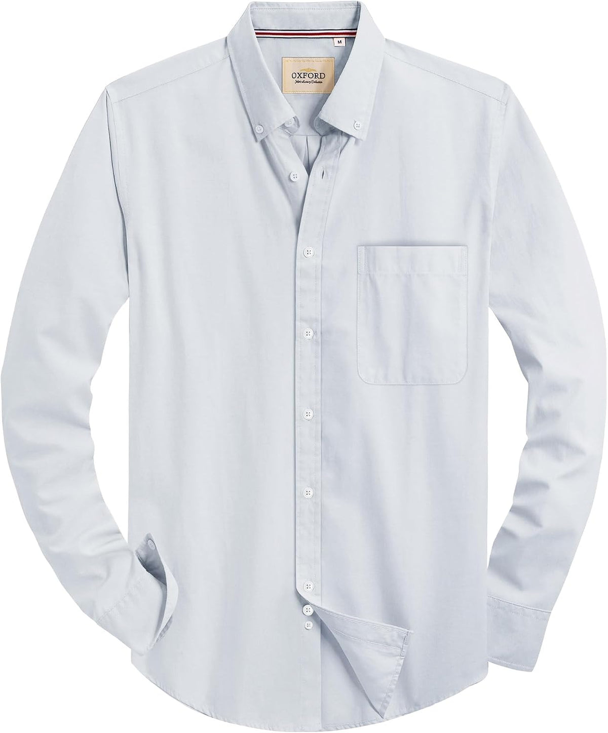 Alimens & Gentle Mens Solid Oxford Shirt Long Sleeve Dress Shirt Work Casual Button Down Shirts with Pocket Jansha Store
