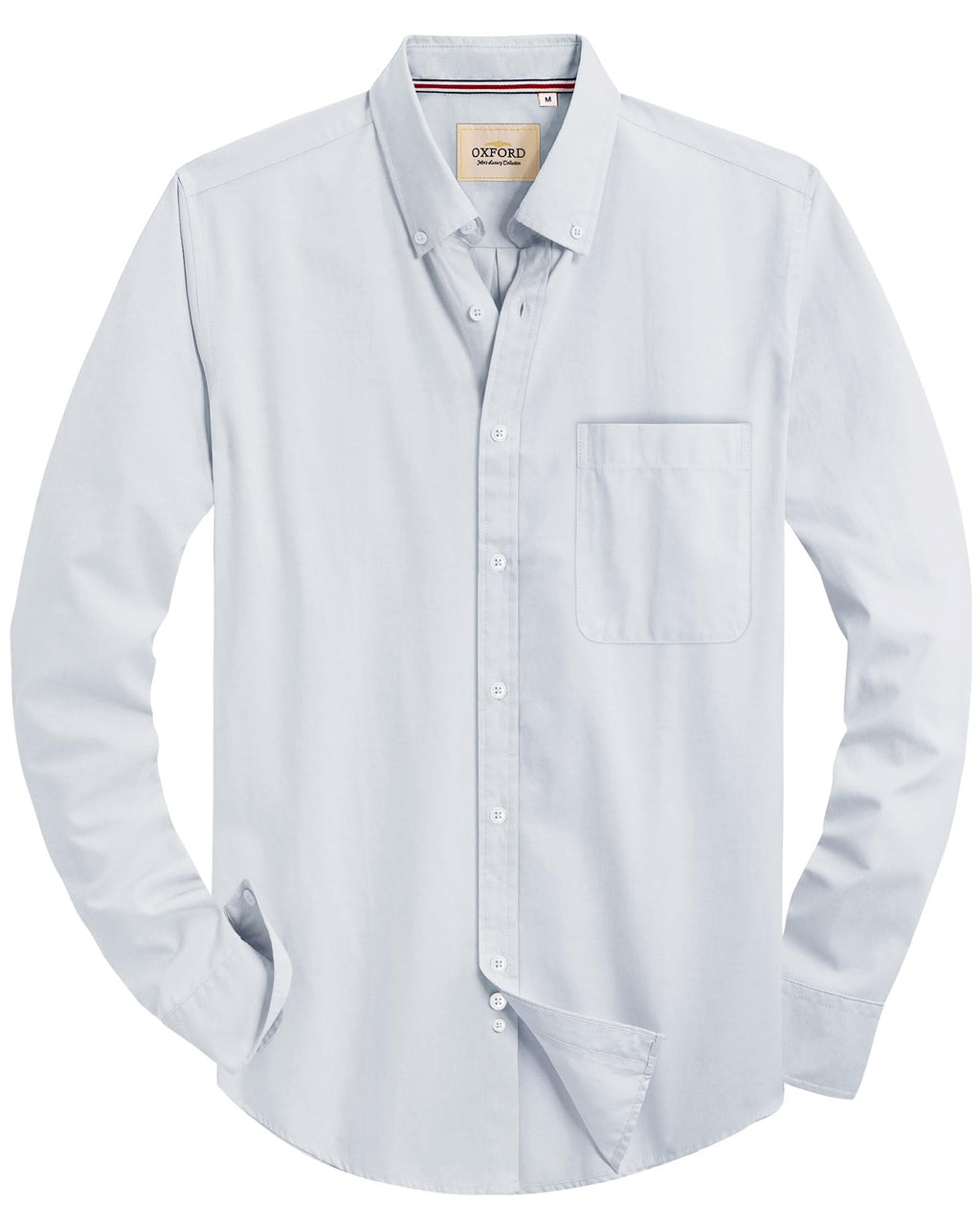 Alimens & Gentle Mens Solid Oxford Shirt Long Sleeve Dress Shirt Work Casual Button Down Shirts with Pocket Jansha Store