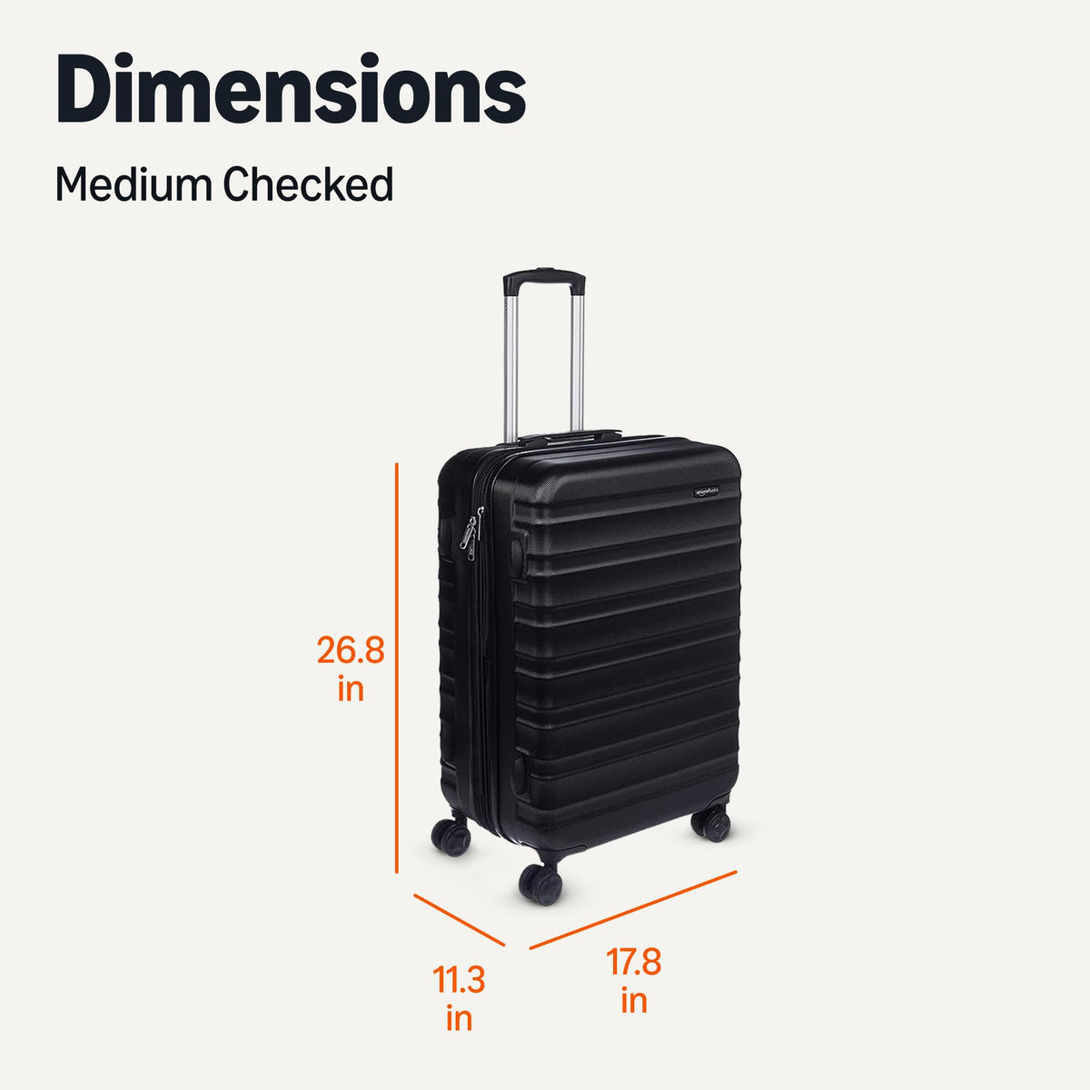 Amazon Basics 3-Piece Hardshell Suitcases Set (21", 26", 30"), Expandable For Up to 25% More Space, With Scratch-Resistant Finish, Four Multi-Directional Wheels, Rose Gold Jansha Store