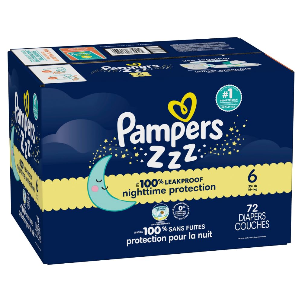 Pampers ZZZ Overnight Diapers, Size 7 (26-50 lbs), 36 Count, Nighttime Protection Disposable Baby Diaper Jansha Store