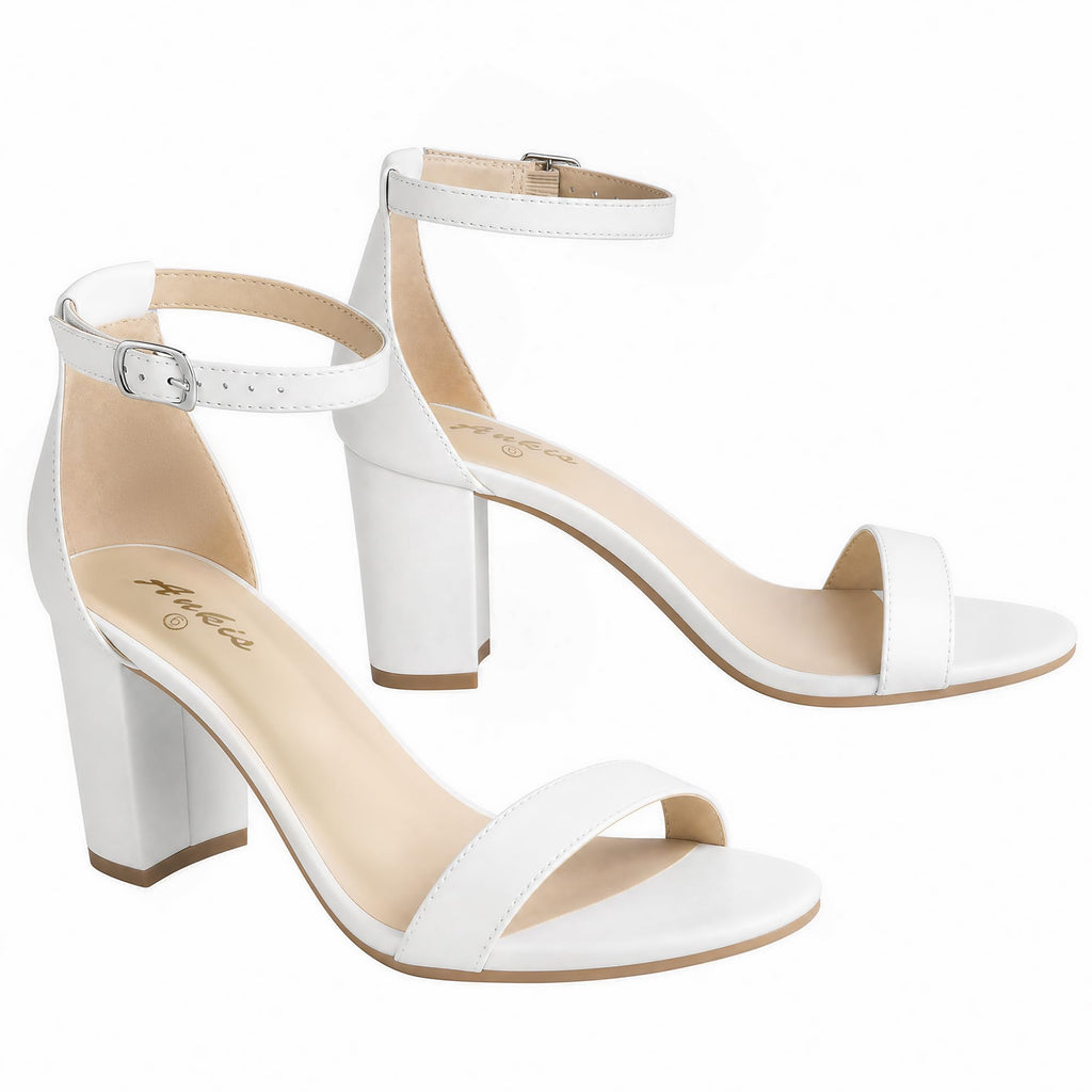 Ankis Heels for Women Open Toe Ankle Strap Chunky Heel Sandals 2.75 Inch Jansha Store