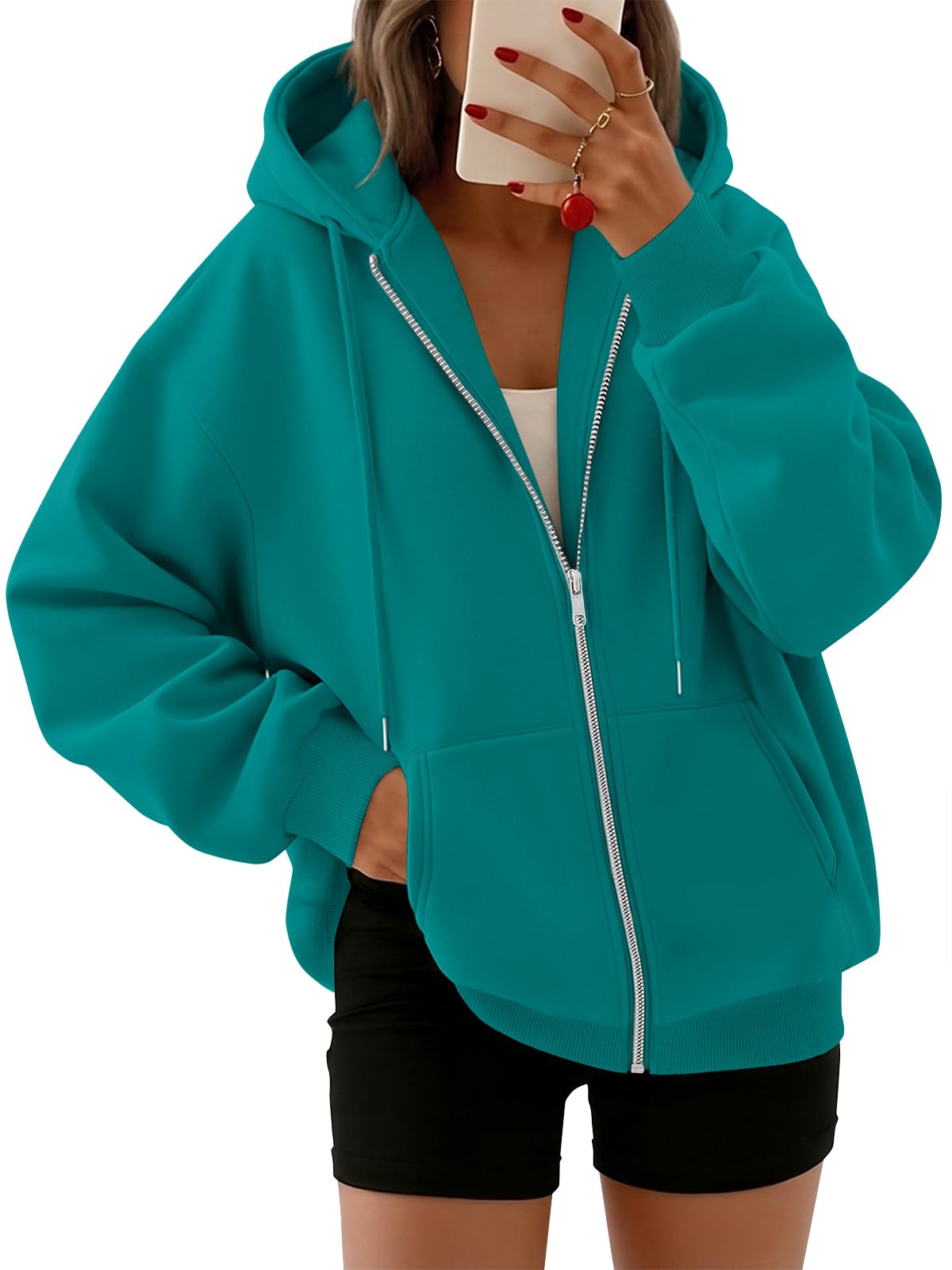 Trendy Queen Womens Oversized Zip Up Hoodies Y2K Fall Sweatshirts 2026 Jansha Store