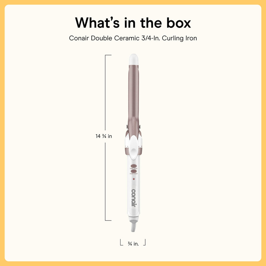 Conair Curling Iron, Double Ceramic, 1/2-in. Barrel, White/Rose Gold Jansha Store