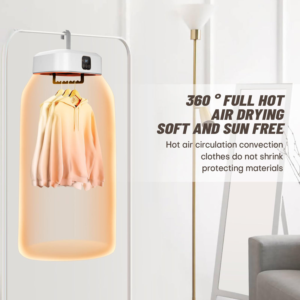 Portable Clothes Dryer - Mini Laundry Dryers with Remote Control - Small Compact Foldable Electric Drying Machine with Dry Bag for Travel RV Home & Apartment Jansha Store