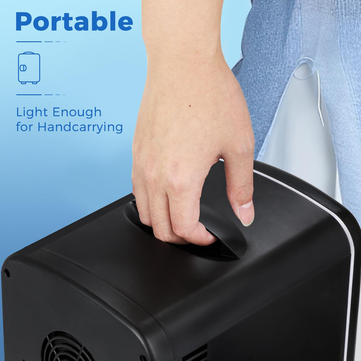 Antarctic Star Compact Refrigerator, Portable Mini Fridge, Skin Care 4L Capacity/6 Cans, for Bedroom, Car, Office & Dorm, Small Cooler for Cosmetics, Beverage and Food, White Jansha Store
